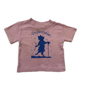 Vintage Impeccable Pig‎ Shirt Toddler 2T Pink Blue Graphic Tee Made USA 1986